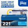 Brother Genuine TN221C Standard-yield Cyan Toner Cartridge, , small