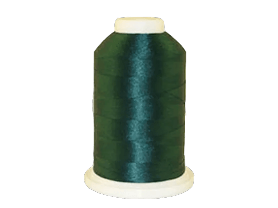 Brother embroidery thread spool in dark teal on white cone