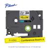 Brother P-touch TZe flexible ID tape cartridge, 12mm yellow with black print, labeled samples