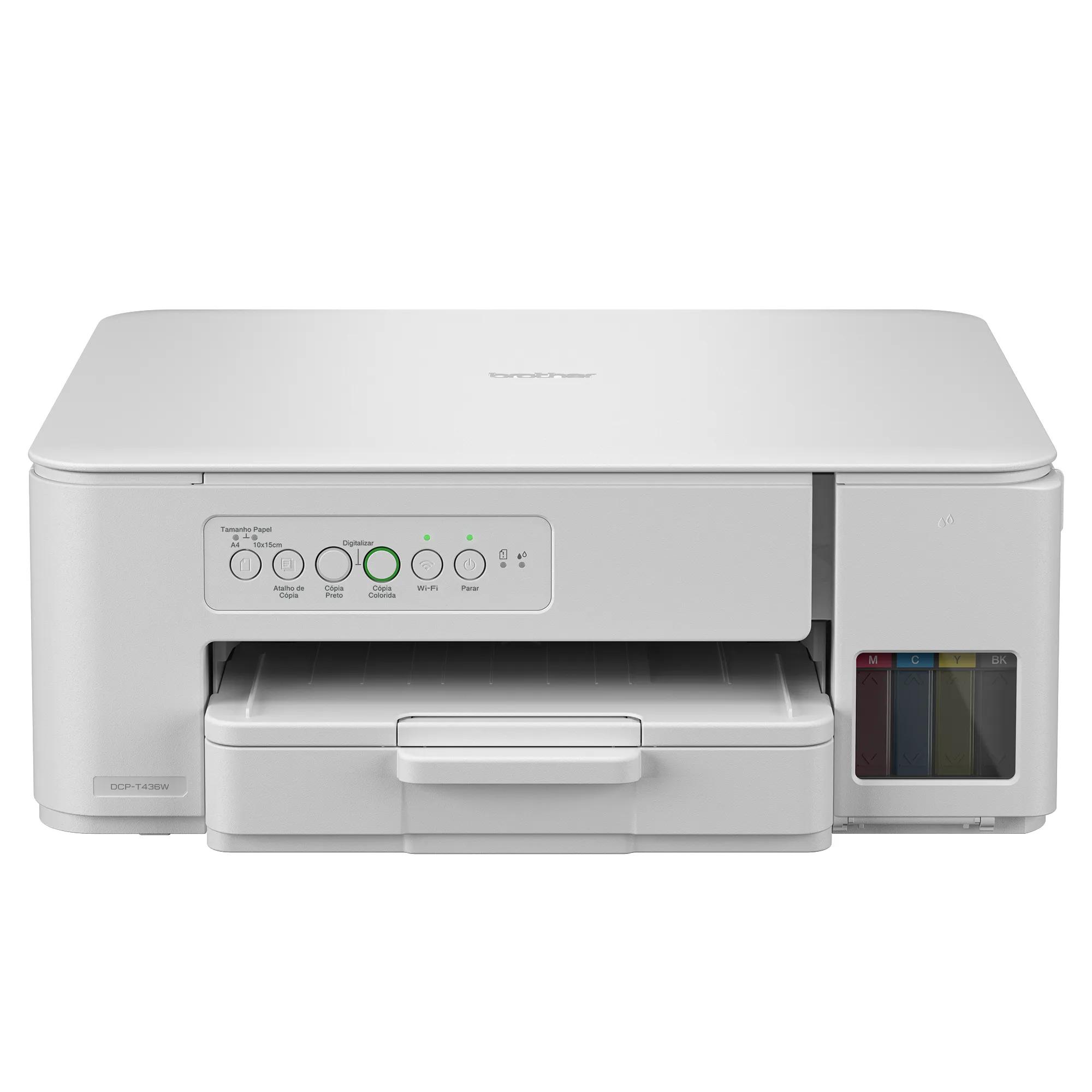 Impresora multifunción inalámbrica Brother DCP-T436W con tanques de tinta visibles