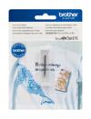 Brother ScanNCut DX vinyl auto blade in package with decorative bird and leaf samples