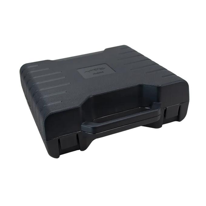 Brother rugged black carrying case with textured lid and secure latches