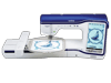 Brother XV8550D embroidery machine with touchscreen and blue floral design in hoop