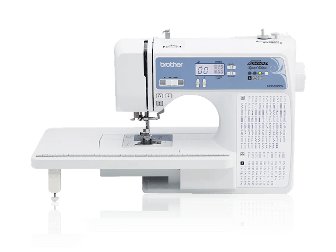 Brother XR9550PRW Project Runway computerized sewing machine with LCD screen and built-in stitches