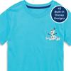 Brother PE550D embroidery machine creating Disney character designs on turquoise t-shirt