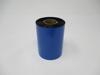 Brother blue thermal transfer ribbon roll with black ink coating on cardboard core