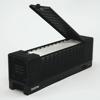 Brother portable wireless printer with open scanner lid and ribbed black design