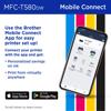 Brother MFC-T580DW all-in-one printer setup screen on smartphone with Mobile Connect app interface