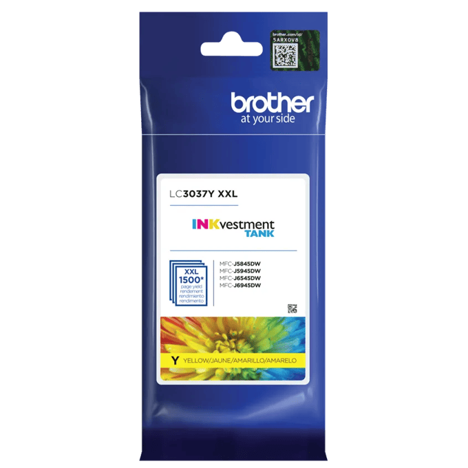 Brother LC3037Y XXL yellow ink cartridge with high-yield capacity for business inkjet printers