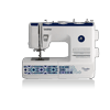 Brother Pacesetter PS200T sewing machine with decorative blue geometric pattern and LCD screen