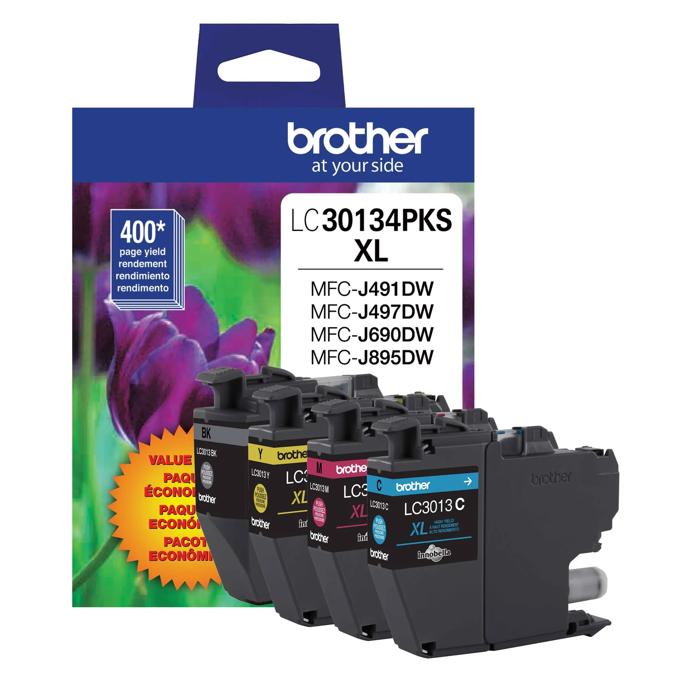 Brother LC30134PKS XL high-yield ink cartridge 4-pack for color inkjet printers
