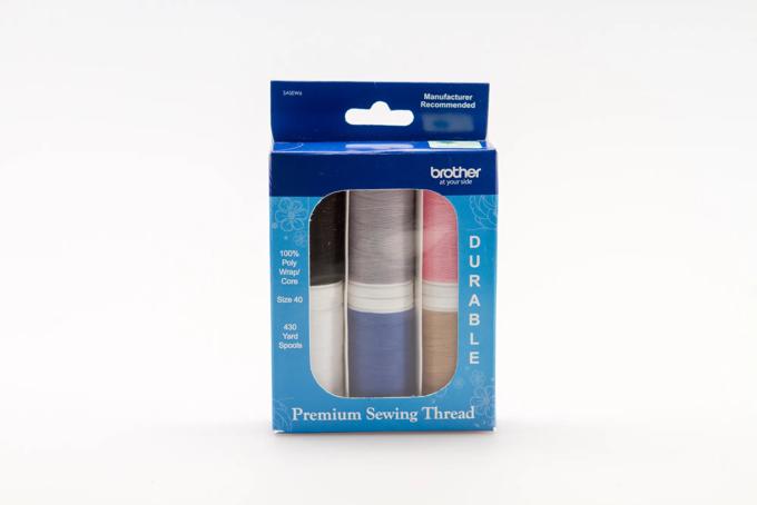 Brother premium sewing thread set with six 430-yard spools in assorted colors
