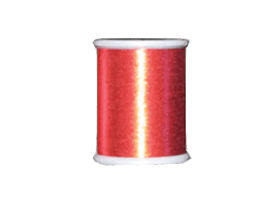 Brother embroidery thread spool in coral red with smooth polyester finish