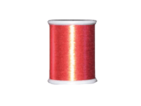 Brother embroidery thread spool in coral red with smooth polyester finish