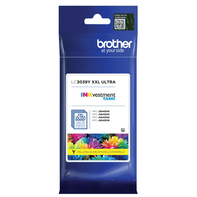 Brother LC3039Y yellow ink cartridge with ultra high-yield capacity for business printers