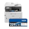 Brother MFC-L3780CDW color laser all-in-one printer with TN229XL high-yield toner 2-pack