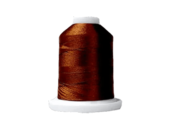 Brother embroidery thread spool in copper brown on white cone