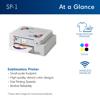 Brother SP-1 wireless sublimation printer with colorful design output and compact footprint