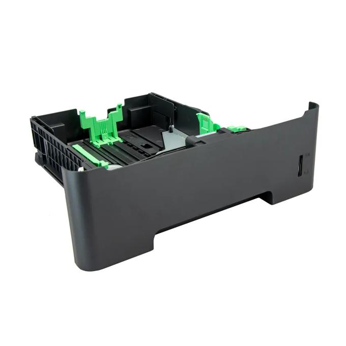 Brother printer paper tray with green internal components and gray exterior casing