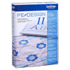 Brother PE-Design 11 embroidery software box with built-in designs and editing features
