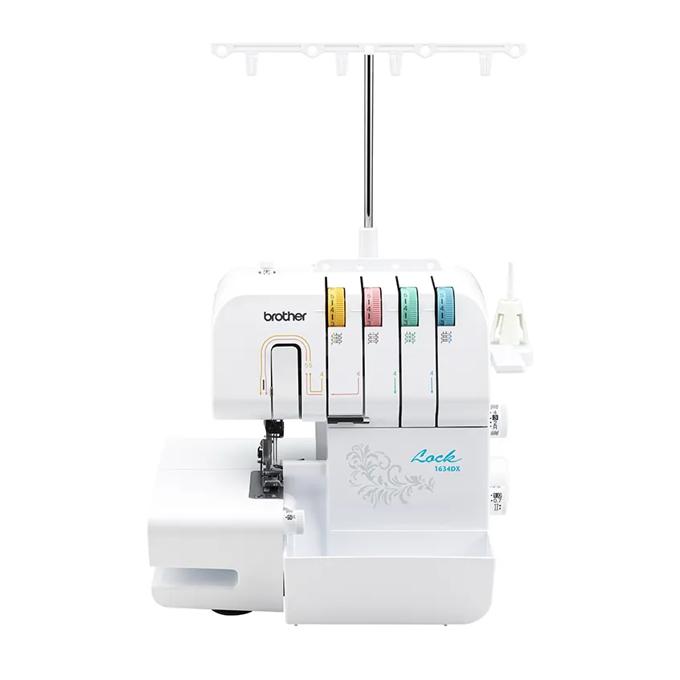 Brother 1634DX serger with four-thread capability and color-coded threading system
