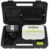 Brother PT-D210 portable label maker with tape cartridges and power adapter in carrying case
