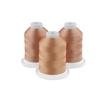 Brother embroidery thread spools in light wicker tones on white bases