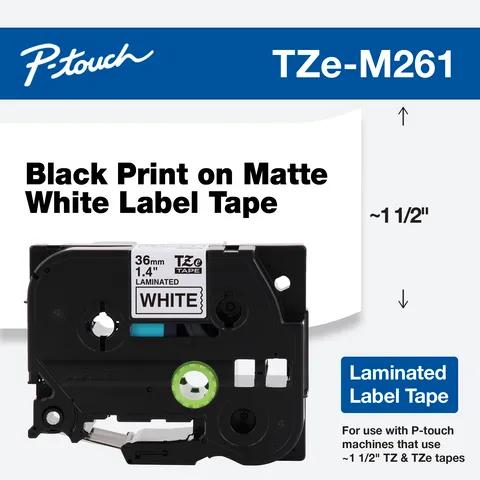 Brother TZe-M261 laminated label tape cartridge with black text on matte white background