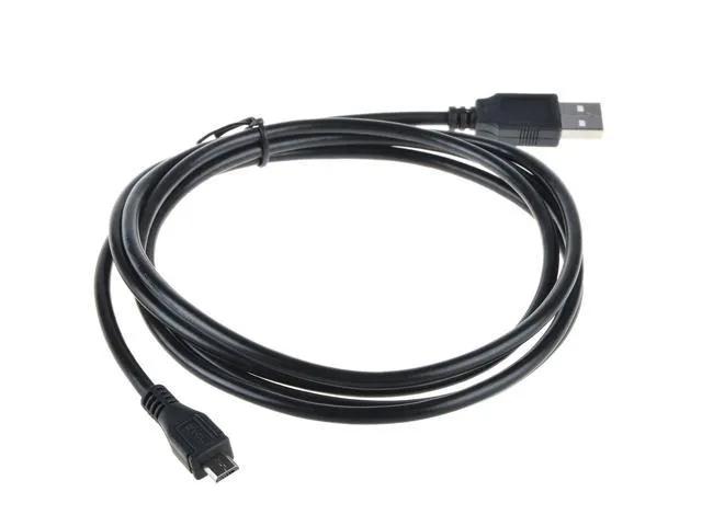 Black USB cable with standard USB-A and mini-USB connectors for device charging