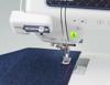 Brother sewing machine stitching denim fabric with automatic needle threader