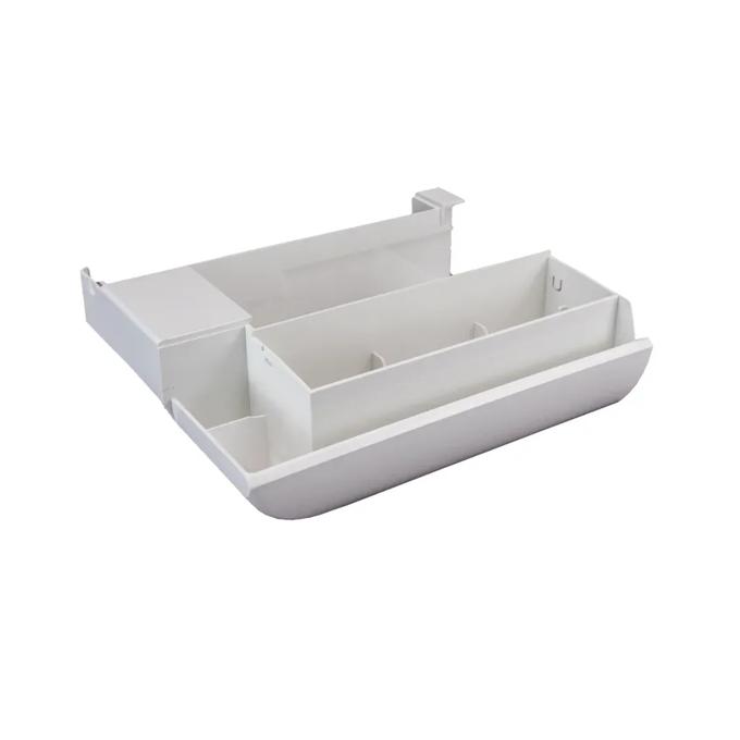 White plastic paper tray with multiple compartments for Brother printer