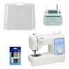 Brother GX37 sewing machine bundle with carrying case, label maker, and thread set