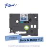 Brother P-touch TZe-531 laminated label tape cartridge, 12mm, black on blue, with sample labels