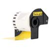 Brother DK-2606 continuous yellow film tape roll in black cartridge