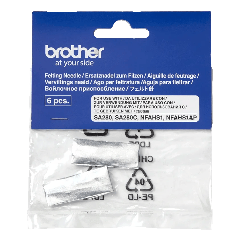 Brother felting needle pack, 6-piece accessory for fabric crafting