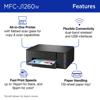 Brother MFC-J1260W all-in-one printer with wireless connectivity and flatbed scanner