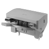 Brother SF4000 saddle finisher with open stapling unit showing staple cartridges