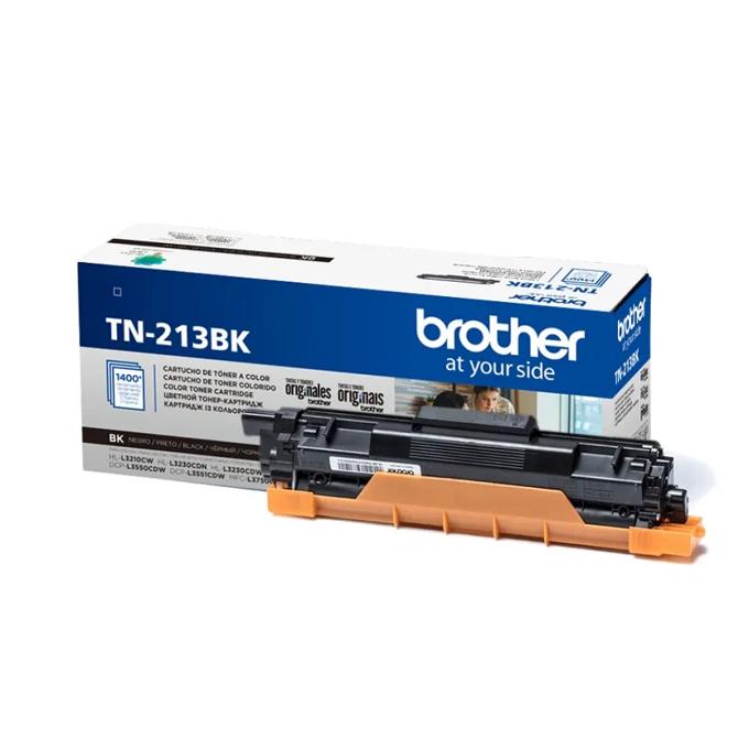 Cartucho de tóner negro Brother TN-213BK con empaque para impresoras láser a color