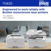 Brother TN835 toner cartridge compatible with monochrome laser printers