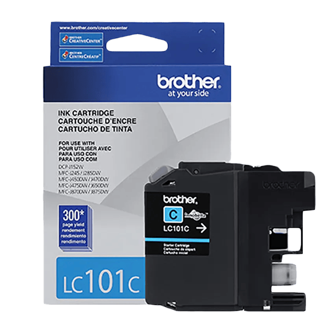 Brother Genuine LC101C Standard-yield Cyan Ink Cartridge, , large