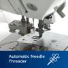 Brother sewing machine automatic needle threader mechanism close-up view