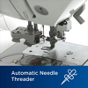 Brother embroidery machine automatic needle threader close-up view