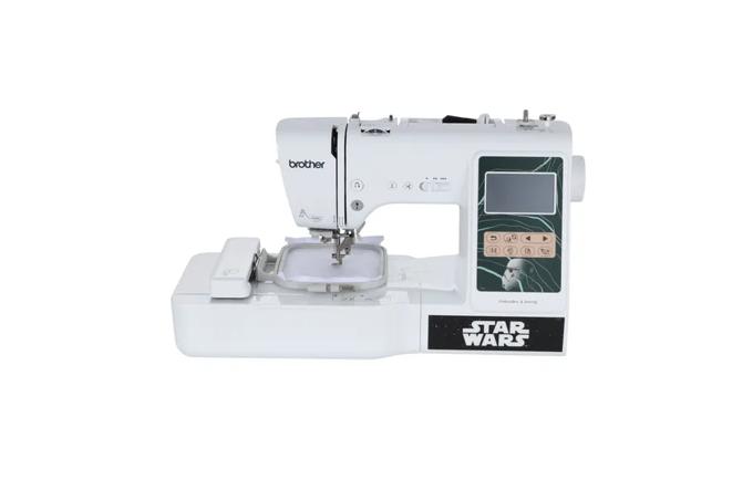 Brother LB5500S sewing and embroidery machine with touchscreen and Star Wars design panel
