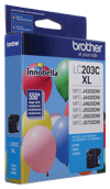 Brother Genuine LC203C High-yield Cyan Ink Cartridge, Cyan, small