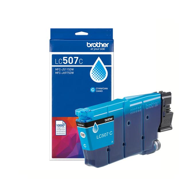 Brother Genuine LC507C Ultra High Yield Cyan Ink Cartridge, Cyan, large