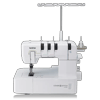 Brother CV3440 cover stitch machine with four-thread capability and white finish