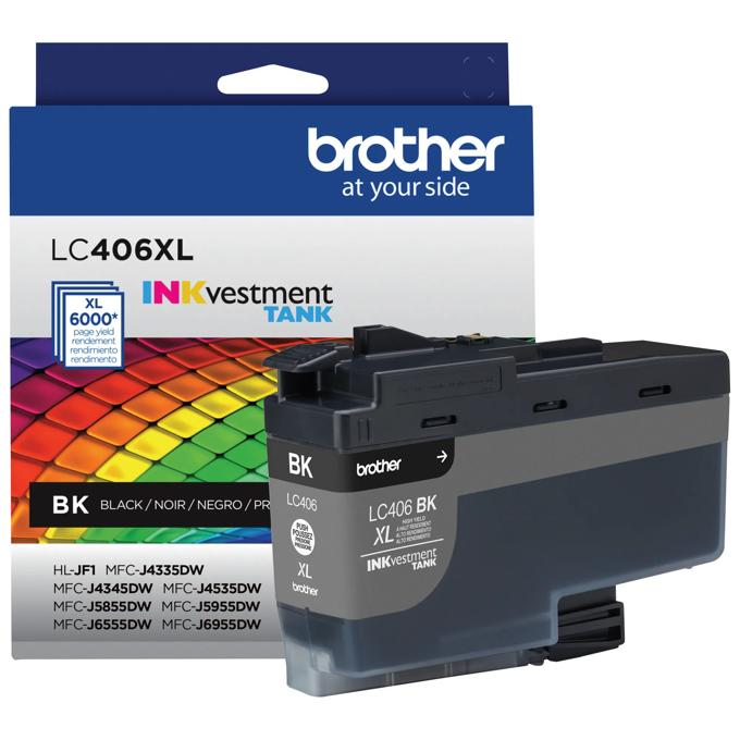 Brother LC406XLBKS High-Yield Black INKvestment Tank Ink Cartridge, Black, large