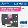 Cartucho de cinta de etiquetas laminadas Brother TZe-MQP35 con impresión blanca sobre rosa