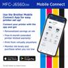 Brother MFC-J6560DW all-in-one printer with Mobile Connect app interface on smartphone