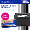 Brother HL-L2460DW XL monochrome laser printer with wireless connectivity and toner subscription box